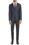 EMPORIO ARMANI G LINE TRIM FIT CHECK WOOL SUIT,51VGEB51754921