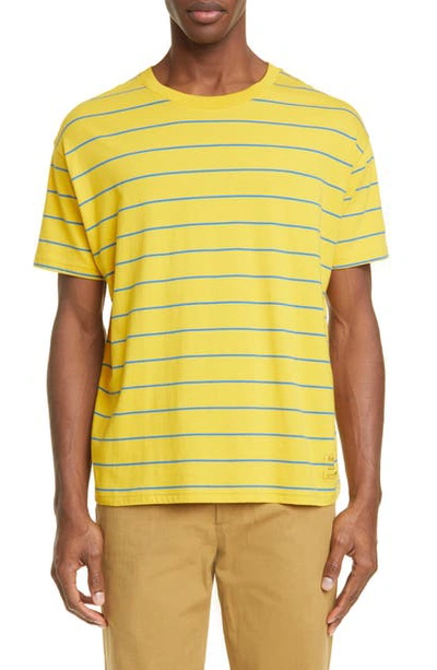 Entireworld Type B Version 6 Stripe Boxy Tee In Yellow Blue