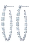 KWIAT STARRY NIGHT DIAMOND OVAL HOOP EARRINGS,2540