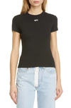 Off-white Slim Fit Logo T-shirt In Black White
