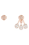 Messika My Twin Mono Mismatched Diamond Earrings In Rose Gold/ Diamond