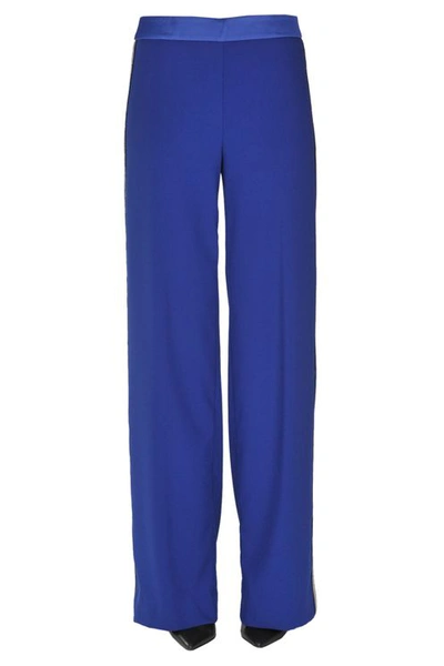 D-exterior Wide Leg Trousers In Blue