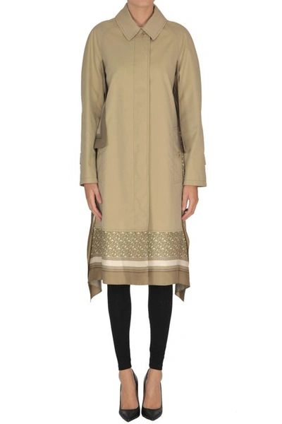 Burberry Foulard Inserts Trench Coat In Beige