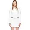 STELLA MCCARTNEY STELLA MCCARTNEY WHITE DENIM CROPPED LOGO BAND JACKET