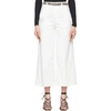 STELLA MCCARTNEY WHITE DENIM CROPPED WIDE-LEG JEANS