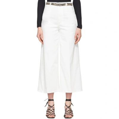 Stella Mccartney White Denim Cropped Wide-leg Jeans