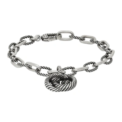 Gucci Interlocking G Pendant Bracelet In Silver
