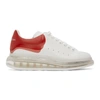 Alexander Mcqueen Men's Men's Transparent Sole Oversized Sneakers In Optic White/lust Red