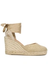 CASTAÃ±ER CARINA LACE-UP WEDGE ESPADRILLES