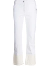 Off-white Contrast Hem Mid-rise Denim Jeans In White
