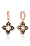 Roberto Coin 18k Rose Gold & Blue Titanium Venetian Princess Diamond Drop Earrings In Rosegold/diamond/blackdiamond