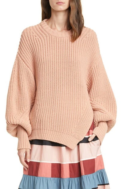 Ulla Johnson Cosima Split Hem Sweater In Rose