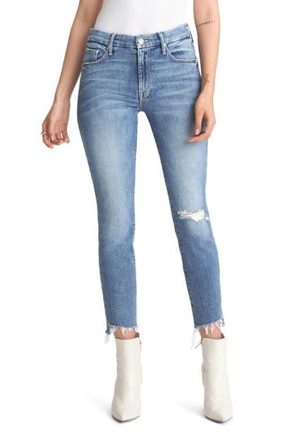 Mother The Looker Ankle Step Fray Skinny Jeans In Exposed Secret Sister