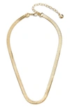 Baublebar Herringbone Chain Choker Necklace, 14-17 In Gold