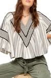 FREE PEOPLE RUNNIN' ON A DREAM STRIPED COTTON TOP,OB1038040