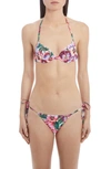 DOLCE & GABBANA PANSY PRINT UNDERWIRE BIKINI TOP,O1A30JFSGRZ