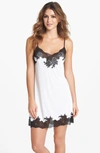 Natori Enchant Lace-trim Chemise In Ivory/ Black Lace