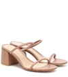 Gianvito Rossi 60mm Leather Block-heel 2-strap Slide Sandals In Beige