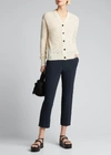 Theory Cropped Crepe Slim-fit Pants In Nocturne Navy