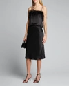 L Agence L'agence Perin Bias Cut Silk Satin Midi Skirt In Black