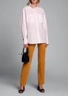 FENDI DOLMAN-SLEEVE COTTON BLOUSE WITH OVERSIZE POCKETS,PROD154770090