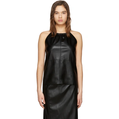 Aeron Ssense Exclusive Black Faux-leather Alicia Tank Top In 002 Black