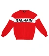 BALMAIN LOGO COTTON SWEATER,P00427942