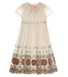 GUCCI EMBROIDERED TULLE DRESS,P00440873