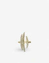 Shaun Leane Gold Plated Vermeil Silver Quill Triple Bar Ring In Yellow Gold Vermeil