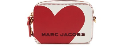 Marc Jacobs The Box Heart Intarsia Cotton Leather Crossbody Bag In White