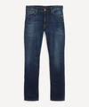 Nudie Jeans Lean Dean Dark Deep Worn Slim Tapered Jeans In Dark Deep Worn