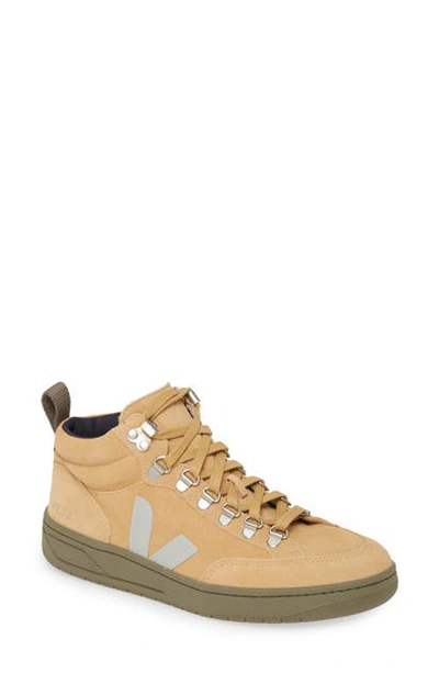 Veja Roraima Suede High-top Sneakers In Desert/ Oxford-grey/ Kaki-sole