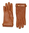 BURBERRY LEATHER TB MONOGRAM QUILTED GLOVES,15035593