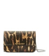 BURBERRY LEOPARD PRINT LEATHER CHAIN CARD CASE,15035587