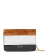 BURBERRY SUEDE AND LEATHER CHAIN CARD CASE,15036569