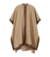 BURBERRY LEATHER TRIM CASHMERE CAPE,15035534