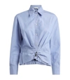 SANDRO REMOVABLE-BOW-DETAIL CROPPED SHIRT,15035461
