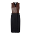 BURBERRY LAMBSKIN PLEATED PINAFORE DRESS,15036300