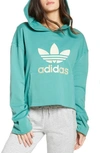 Adidas Originals Logo Applique Hoodie In Future Hydro F10
