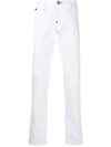 Philipp Plein Supreme Low-rise Straight Jeans In White