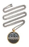 OUROBOROS REVERSIBLE 18K GOLD HAND-PAINTED NECKLACE,776482