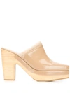 RACHEL COMEY 105MM PATENT BLOCK HEEL MULES