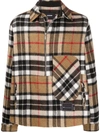 WE11 DONE CHECKED HALF-ZIP WOOL SHIRT