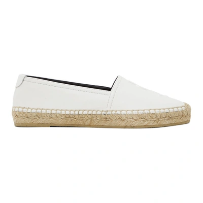 Saint Laurent White Monogramme Espadrilles In Black