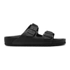 RANDOM IDENTITIES BLACK BIRKENSTOCK EDITION LEATHER ARIZONA SANDALS