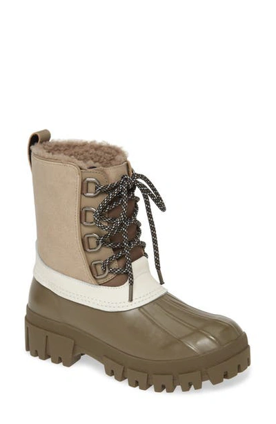 Rag & Bone Waterproof Duck Boot With Genuine Shearling Lining In Warm Grey