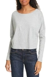 Frame Long Sleeve Pima Cotton Tee In Gris Heather