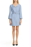 VALENTINO PAVE-V BELTED WOOL & SILK CREPE COUTURE MINIDRESS,TB3VAPV21CF