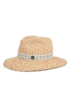 MAISON MICHEL HENRIETTA LOGO BAND STRAW HAT,1002082001