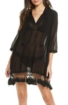 Roller Rabbit Ola Do Brazil Serafina Lightweight Tunic In Black